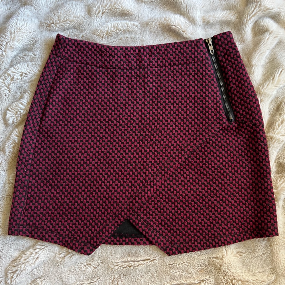 Sanctuary cranberry/black checkered mini shirt - XS/S